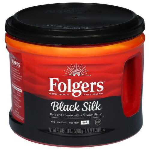 Folgers Dark Black Silk Ground Coffee - 22.6 Ounce