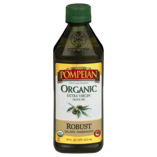 Pompeian Olive Oil, Extra Virgin, Organic, Robust