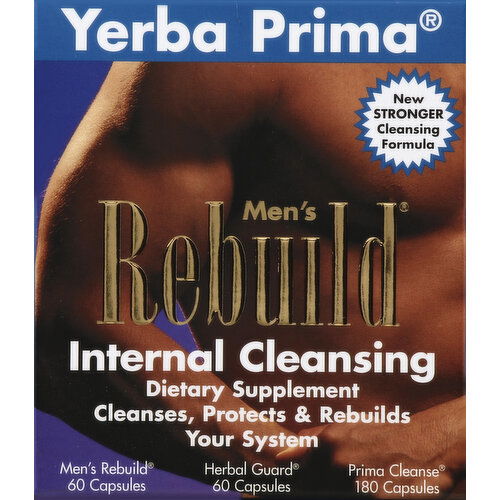 Yerba Prima Men's Rebuild, Internal Cleansing, Capsules