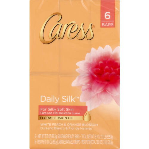 Caress Beauty Bar, Silkening, White Peach & Orange Blossom