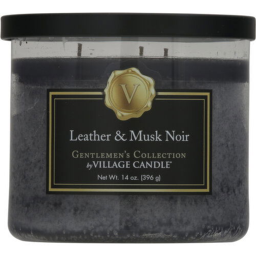 Village Candle Candle, Leather & Musk Noir