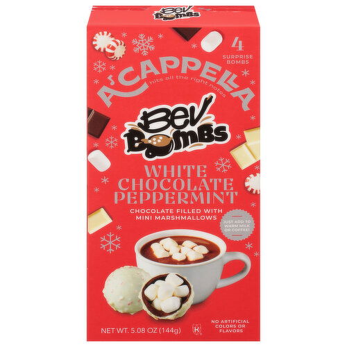 A'Cappella Chocolate Bomb, White Chocolate Peppermint