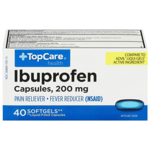 TopCare Ibuprofen, 200 mg, Softgels