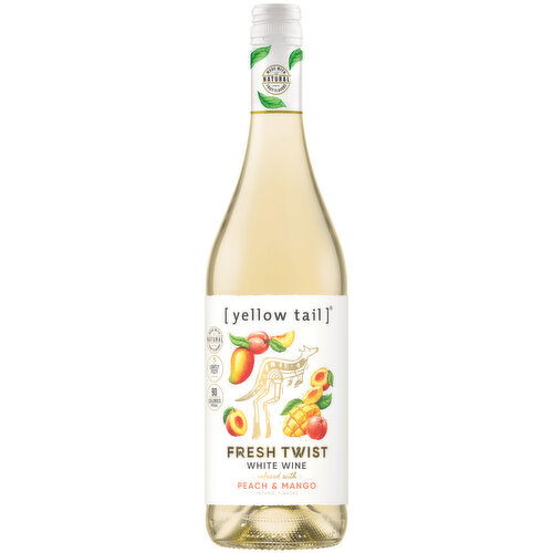 Yellow Tail Fresh Twist Peach and Mango Blend Australia White Wine, 750 ml    