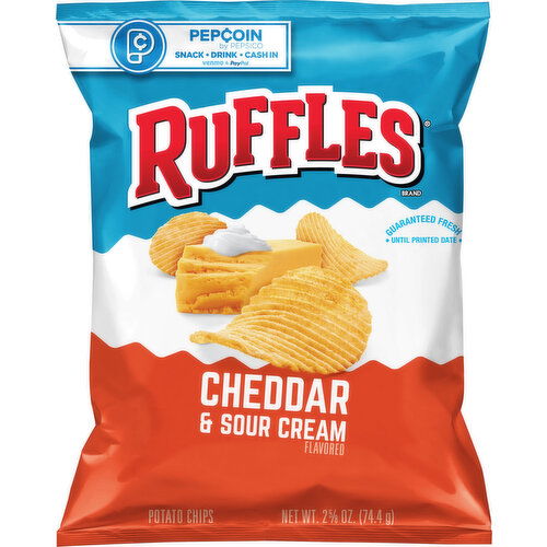 Ruffles Potato Chips, Cheddar & Sour Cream Flavored