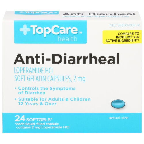 TopCare Anti-Diarrheal, 2 mg, Softgels