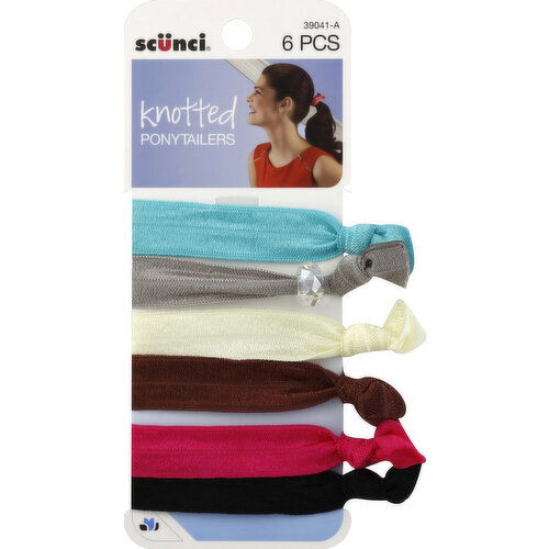 Scunci Ponytailers, Knotted - 6 Each