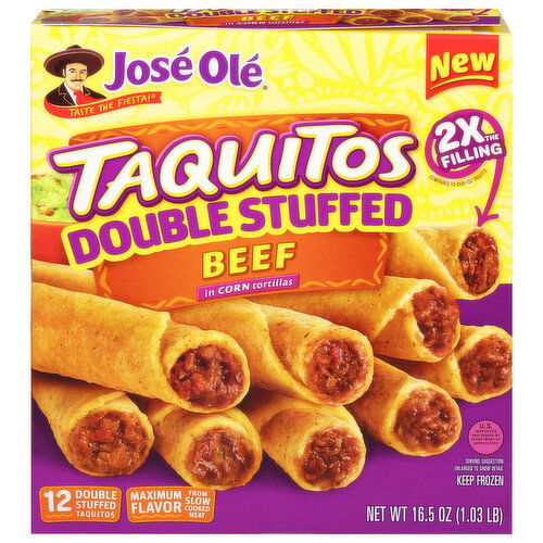 Jose Ole Double Stuffed Beef Taquitos - 12 Each