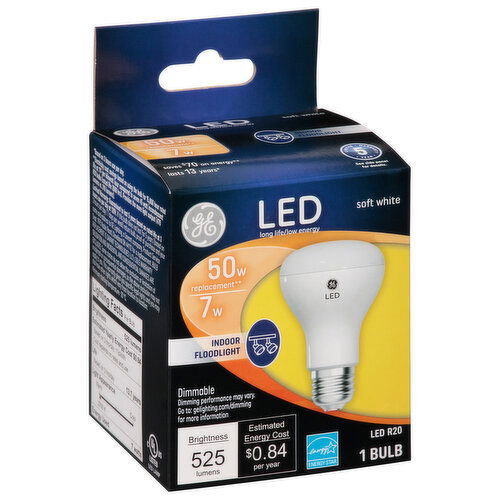 GE Light Bulb, LED, Soft White, Indoor, 7 Watts