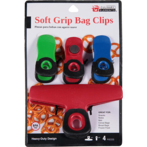 Culinary Elements Bag Clips, Soft Grip