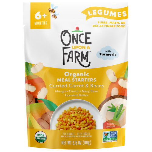 Once Upon a Farm Meal Starters, Organic, Curried Carrots & Beans, 6+ Months