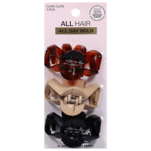 Scunci All Hair All Day Hold Claw Clips - 3 Each