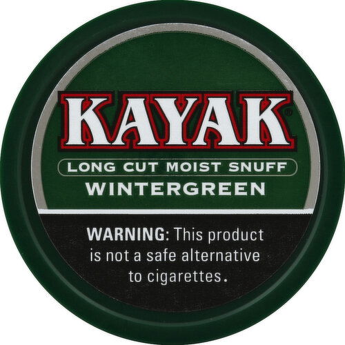 Kayak Snuff, Moist, Long Cut, Wintergreen