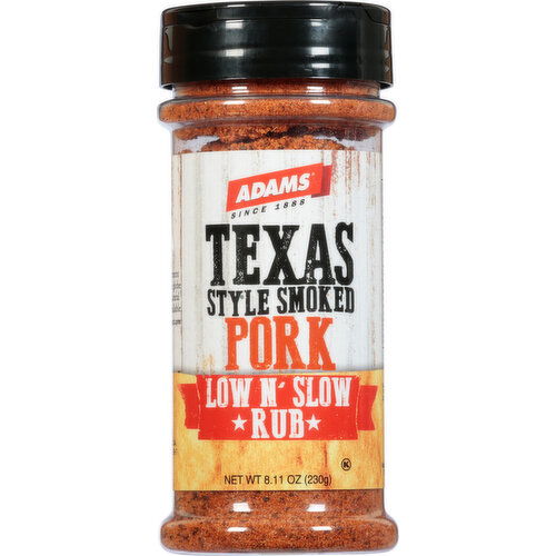 Adams Rub, Texas Style, Smoked Pork, Low N' Slow