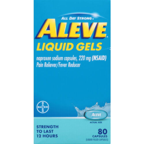 Aleve Pain Reliever/Fever Reducer, 220 mg, Liquid Gels, Capsules