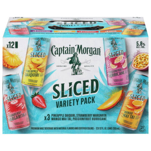 Captain Morgan Malt Beverage, Premium, Assorted, Variety Pack