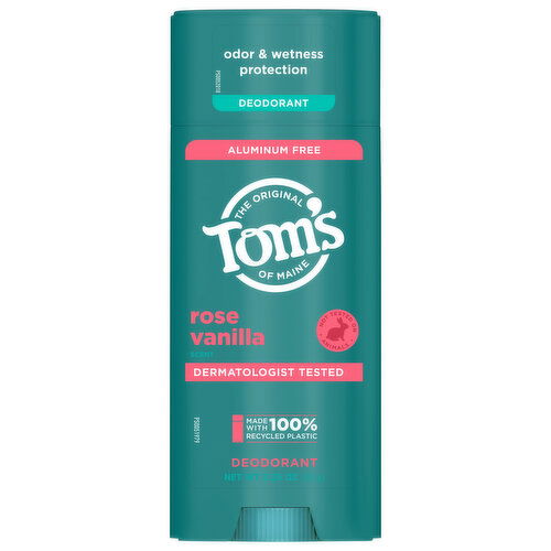 Tom's of Maine Deodorant, Rose Vanilla Scent, Aluminum Free