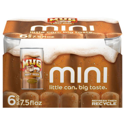 Mug Soda, Root Beer, Mini - 6 Each