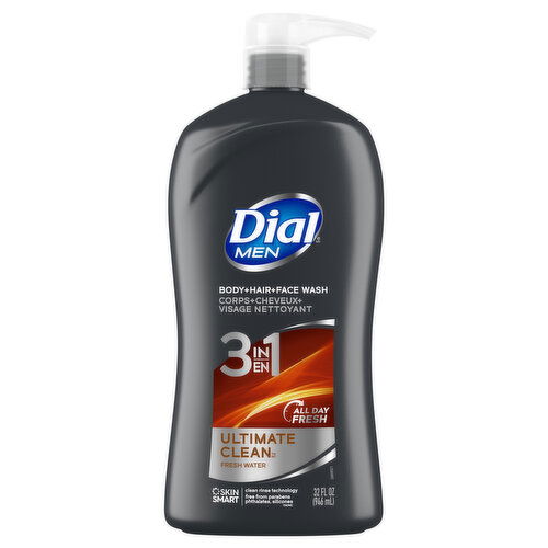 Dial Body + Hair + Face Wash, 3 in 1, Ultimate Clean, Fresh Water