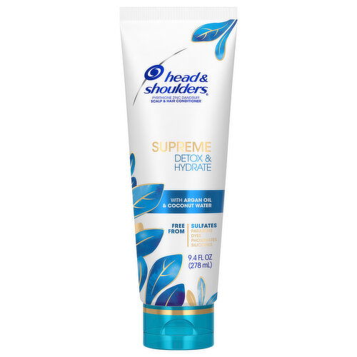 Head & Shoulders Conditioner, with Argan Oil & Coconut Water, Scalp & Hair, Detox & Hydrate