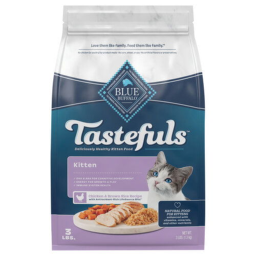 Blue Buffalo Food for Kittens, Natural, Chicken & Brown Rice Recipe, Kitten