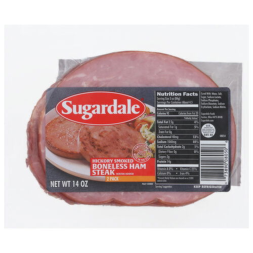 Sugardale Ham Steak, Boneless, Hickory Smoked, 2 Pack