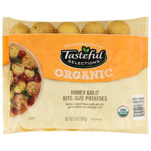 Tasteful Selections Potatoes, Organic, Honey Gold, Bite-Size