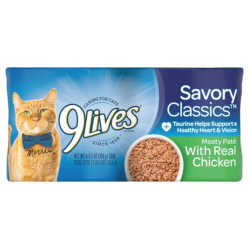 9Lives Cat Food, with Real Chicken, Meaty Pate