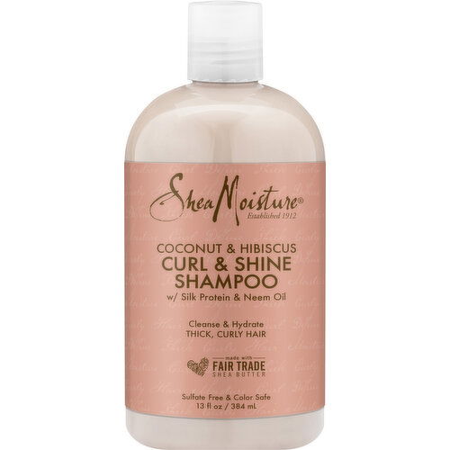 Shea Moisture Shampoo, Curl & Shine, Coconut & Hibiscus