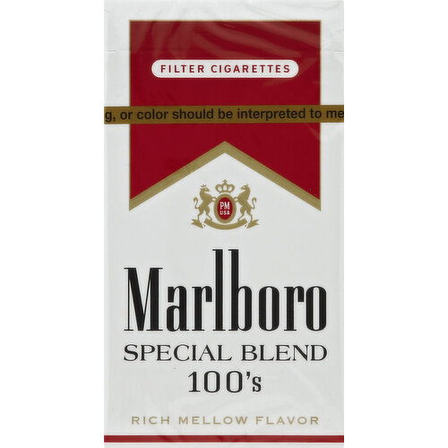 Marlboro Cigarettes, Filter, Special Blend, 100's, Flip-Top Box