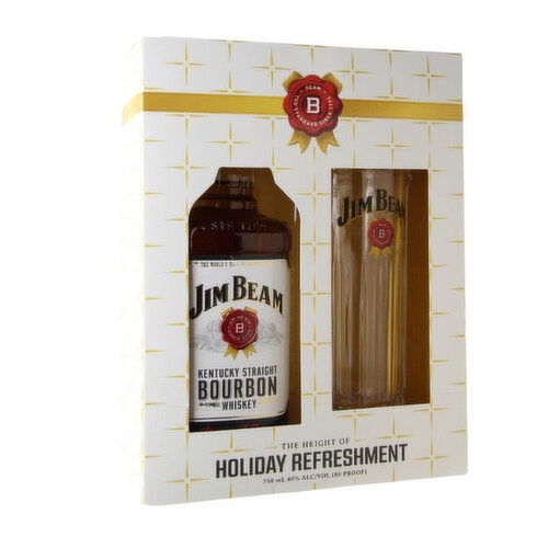 Jim Beam Aged 4 Years White Label Kentucky Straight Bourbon Whiskey, 750 ml - 750 Milliliter
