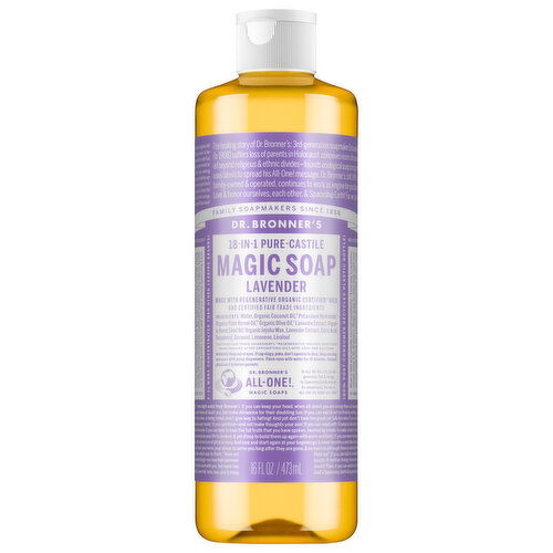 Dr. Bronner's Magic Soap, Pure-Castile, 18-in-1, Lavender