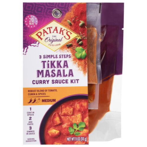 Patak's Curry Sauce Kit, Tikka Masala, Medium