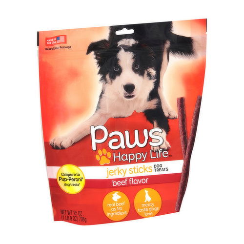 Paws Happy Life Jerky Sticks Dog Treats, Beef Flavor