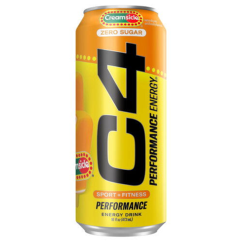 C4 Energy Drink, Zero Sugar, Creamsicle