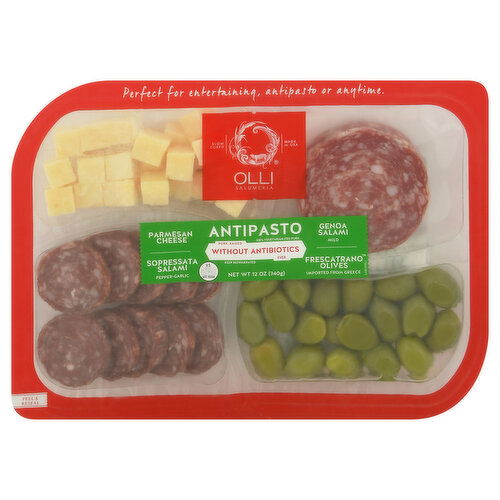 Olli Salumeria Antipasto, Parmesan Cheese, Genoa Salami, Sopressata Salami, Frescatrano Olives