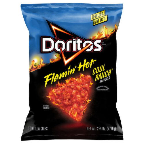 Doritos Tortilla Chips, Flamin Hot Flavored Cool Ranch Flavored