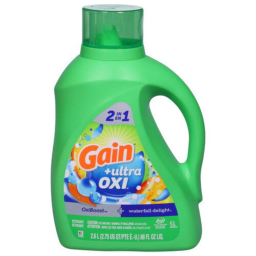 Gain Detergent, Oxiboost + Waterfall Delight, 2 in 1