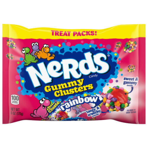 Nerds Candy, Rainbow, Gummy Clusters, Treat Packs!