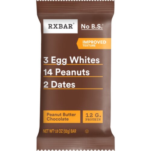 Rxbar Protein Bars, Peanut Butter Chocolate - 1.8 Ounce
