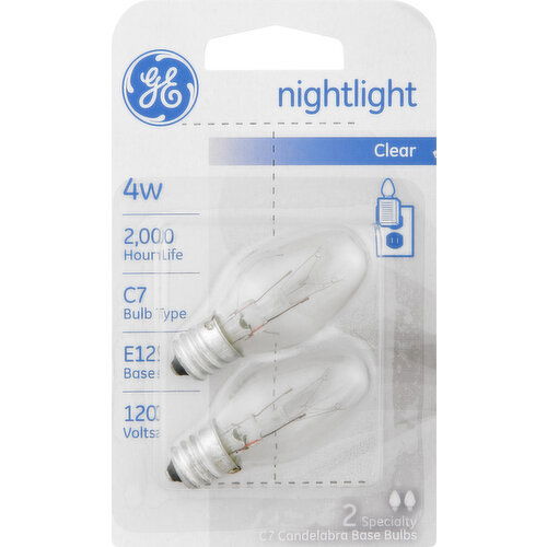 GE Light Bulbs, Night Light, Clear, 4 Watts