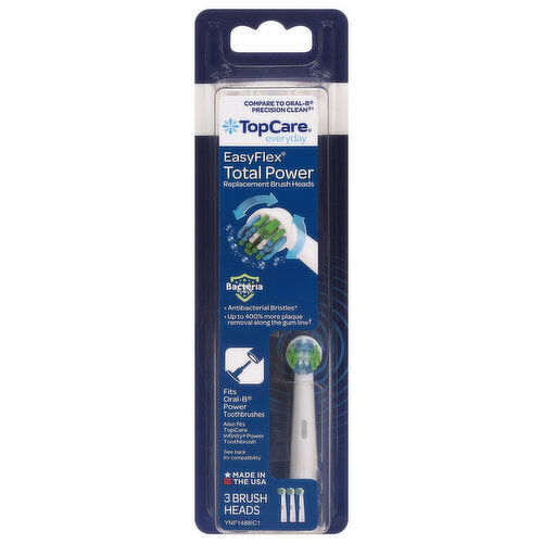 TopCare Replacement Brush Heads, Total Power, Easy Flex