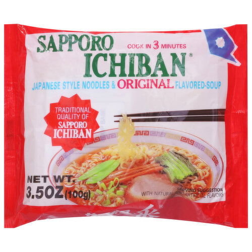 Sapporo Ichiban Noodles & Soup, Japanese Style, Original Flavored