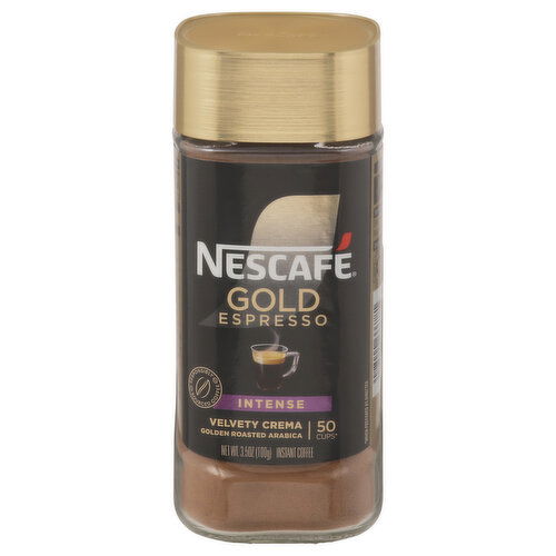Nescafe Coffee, Instant, Golden Roasted Arabica, Velvety Crema, Intense - 3.5 Ounce