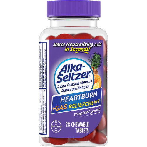 Alka-Seltzer Antacid, Tropical Punch, Chewable Tablets