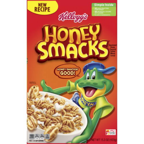 Honey Smacks Cereal, Sweetened Puffed Wheat