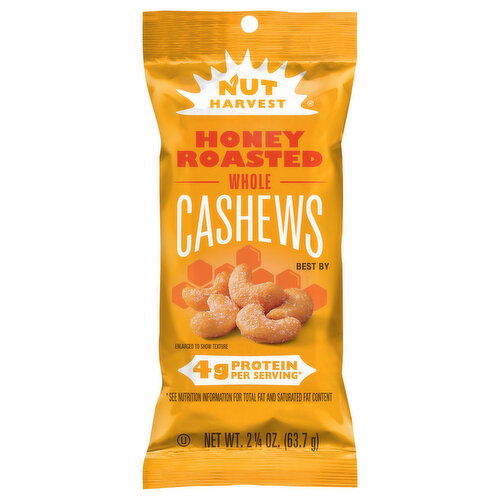 Nut Harvest Cashews, Honey Roasted, Whole