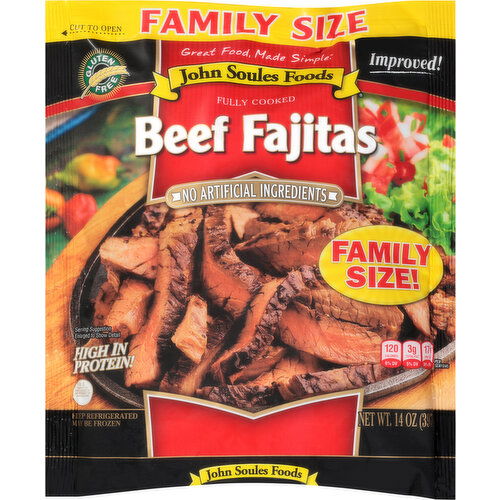 John Soules Foods Beef Fajitas, Family Size