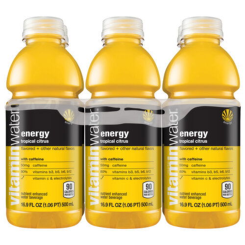 Vitaminwater Nutrient Enhanced Water Beverage, Tropical Citrus, Energy