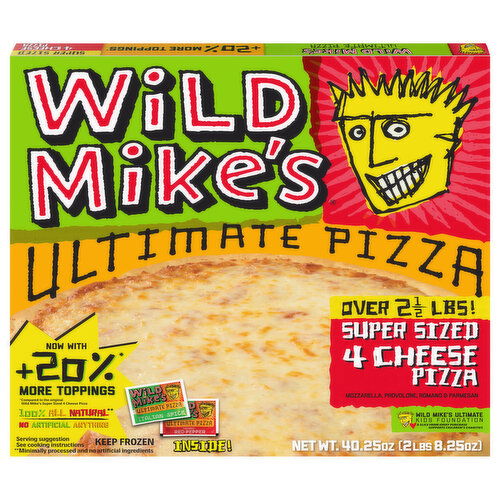 Wild Mike's Pizza, Ultimate, Super Sized, 4 Cheese